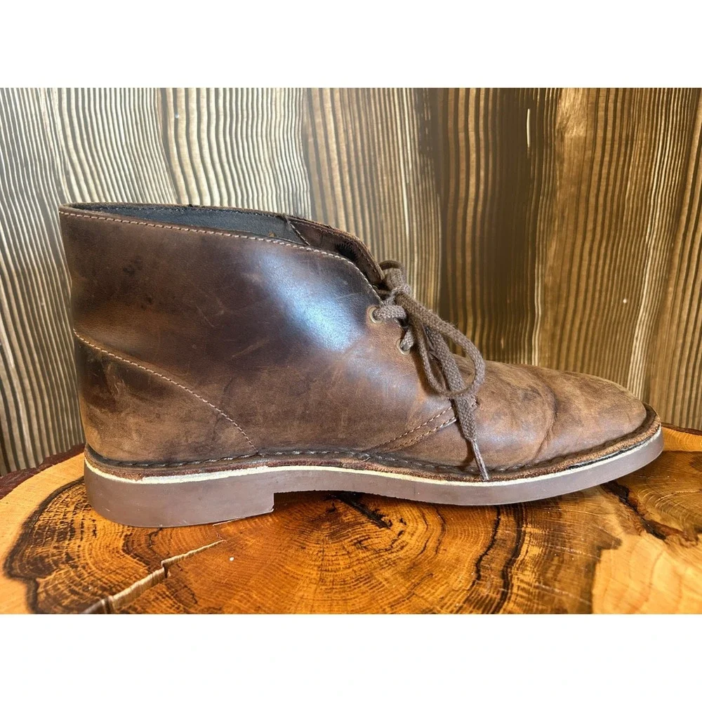 Clark's Bushacre 2 Chukka Desert Leather Boots Distressed Men's Size 8.5/41.5